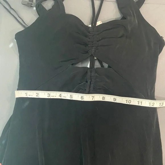 Free People Hypnotized Knit Maxi Dress Strappy Cutout NWT in Black size S - Picture 8 of 12